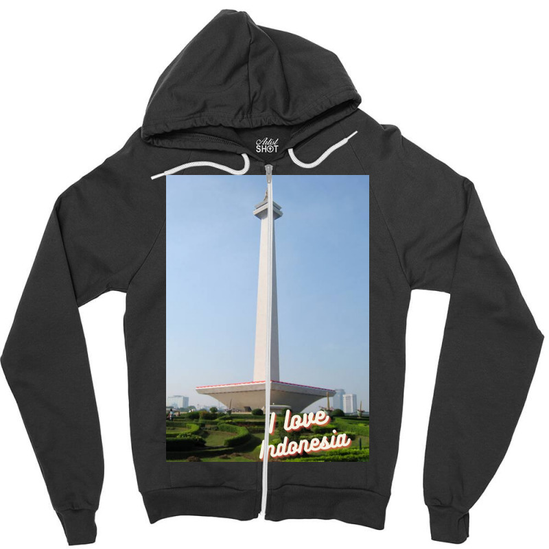 Indonesia National Monument Zipper Hoodie | Artistshot