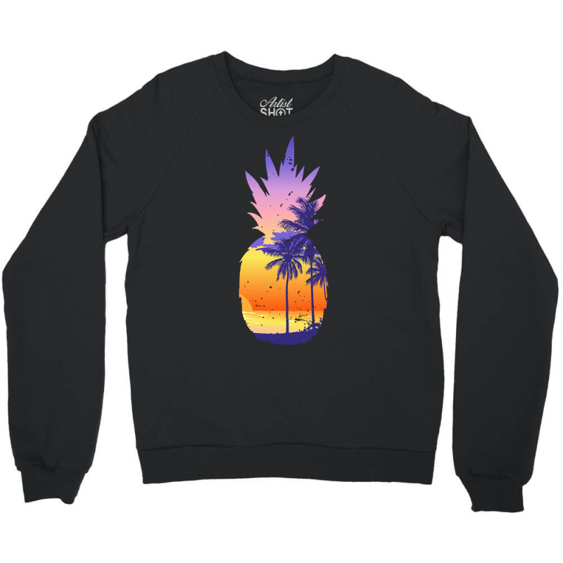 Beach Vibes T  Shirt Vintage Pineapple Sunset Surf Aloha Beach T  Shir Crewneck Sweatshirt | Artistshot