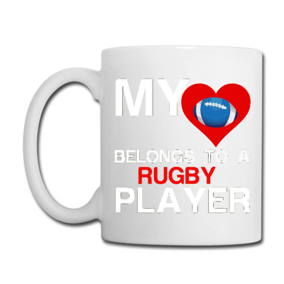 Heart Belongs To A Rugby Player Funny Sports Coffee Mug Designed By Rik4