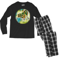 Dog Eating Granules. Cute Anding Behind The T Men's Long Sleeve Pajama Set | Artistshot