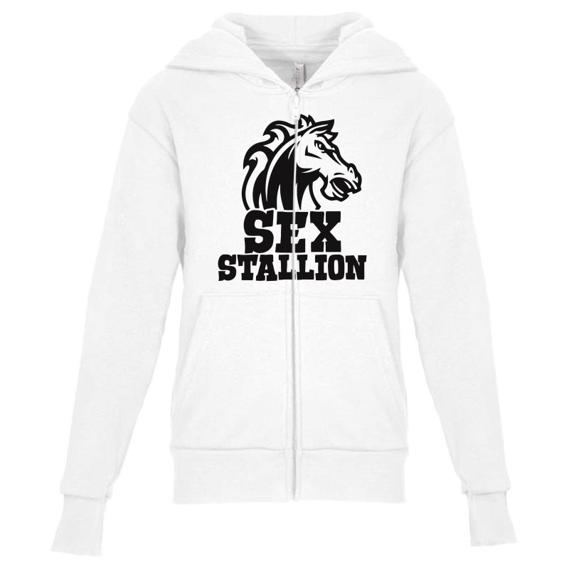 Sex Stallion Funny Youth Zipper Hoodie by candrashop | Artistshot