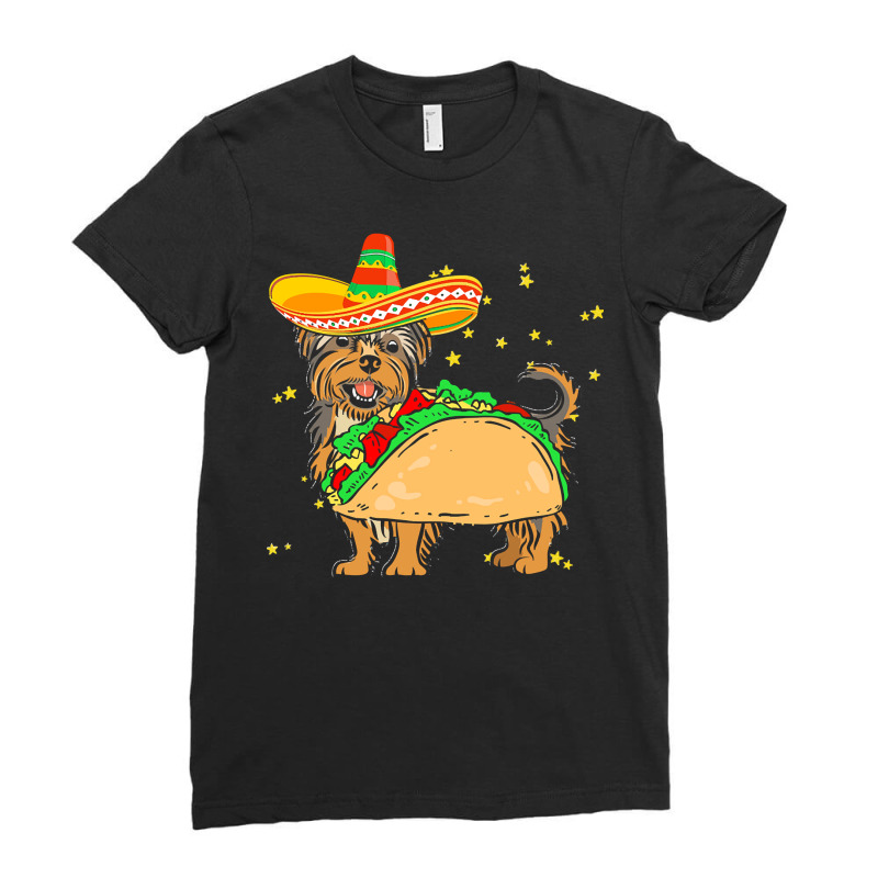 Cinco De Mayo T  Shirt Sombrero Yorkshire Terrier Dog Tacos Cinco De M Ladies Fitted T-Shirt by xschulist381 | Artistshot