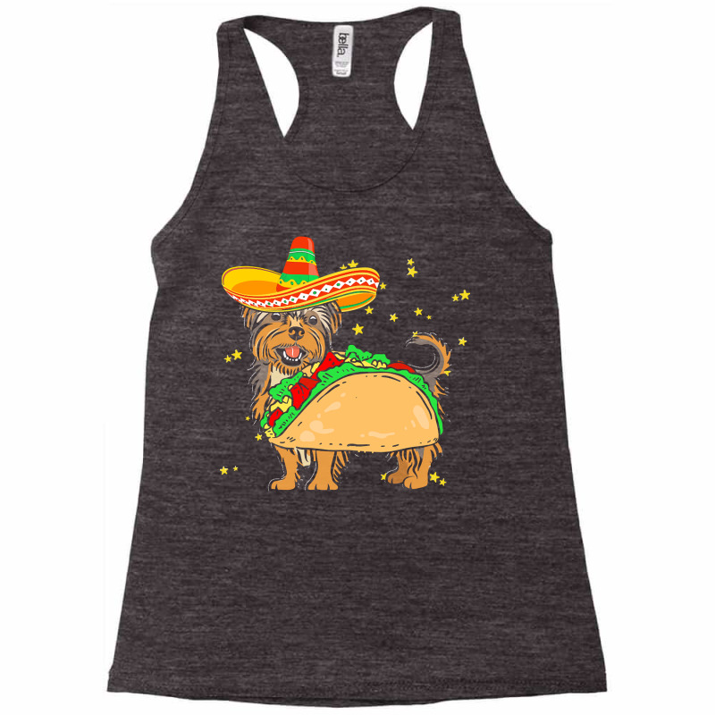 Cinco De Mayo T  Shirt Sombrero Yorkshire Terrier Dog Tacos Cinco De M Racerback Tank by xschulist381 | Artistshot