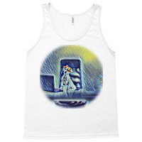 Cute Happy Young Dog Working P At The Office. Pets Indoors. Ta Tank Top | Artistshot