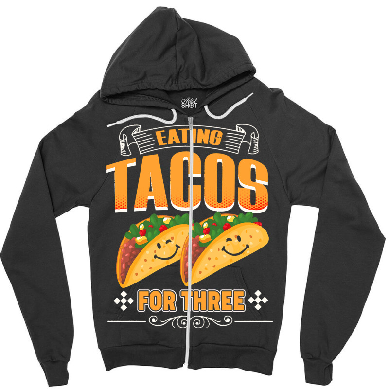 Funny Cinco De Mayo T  Shirt Eating Tacos For Three Pregnancy Twins Ci Zipper Hoodie | Artistshot