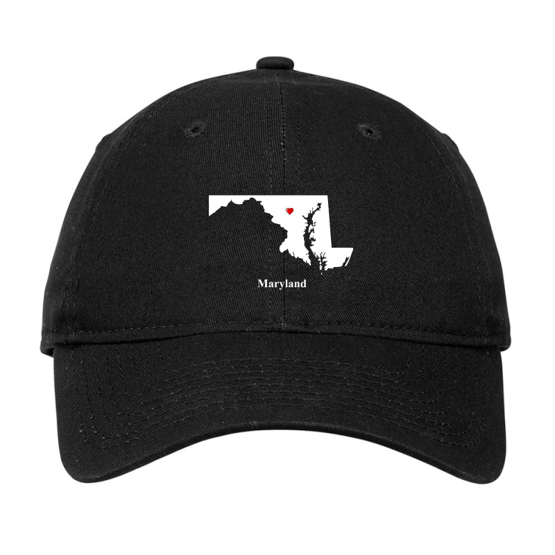 Maryland Love Map Adjustable Cap | Artistshot