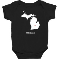 Michigan Love Map Baby Bodysuit | Artistshot