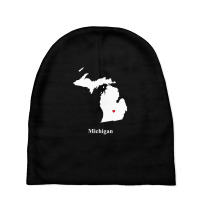 Michigan Love Map Baby Beanies | Artistshot