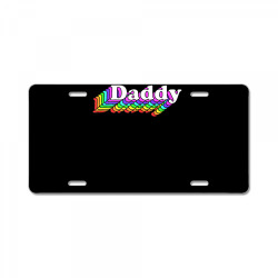 daddy, gay daddy bear, retro lgbt rainbow, lgbtq pride tank top License Plate | Artistshot