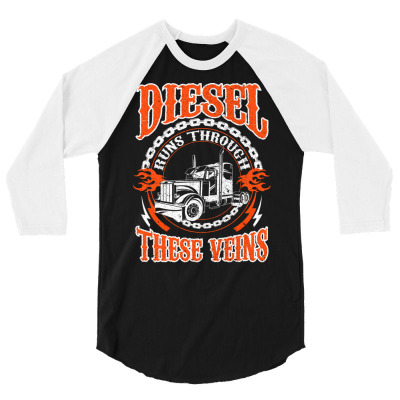 Trucker Diesel   18 Wheeler Freighter Truck Driver Pullover Hoodie 3/4 Sleeve Shirt Designed By We.are.one