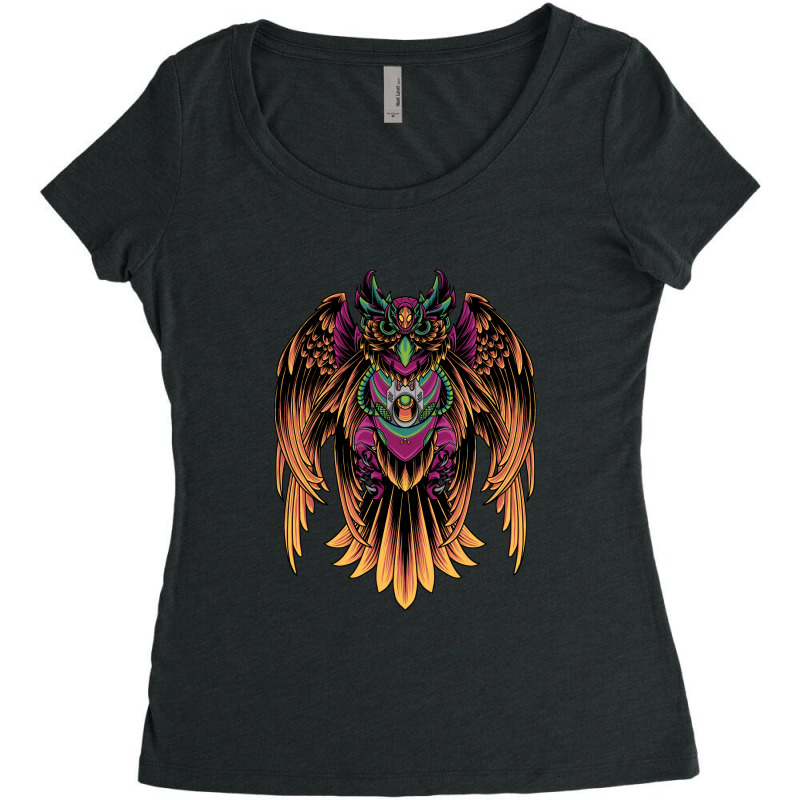 Cyborg Owl Women's Triblend Scoop T-shirt | Artistshot