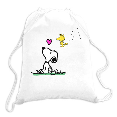 Snoopy Love Woodstock Drawstring Bags Designed By Rakuzan