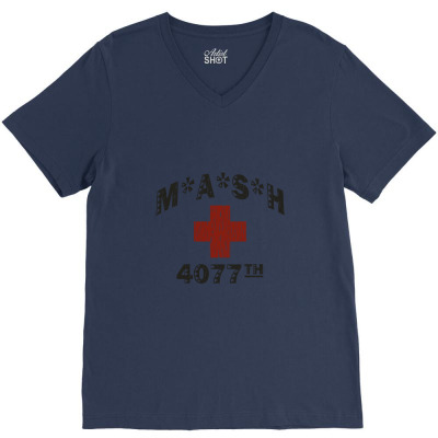 Mash 4077th Tv Division Vintage Style V-neck Tee Designed By Mdk Art