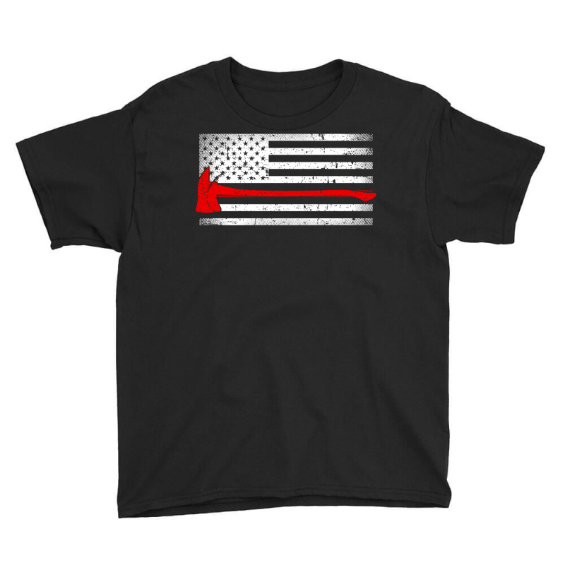 American Flag Fire Fight Red Axe Patriotic Gifts For Fireman Pullover Youth Tee by tamkyfashions | Artistshot