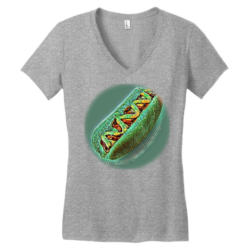 Hot Dog With Mustard And Ketc Women's V-Neck T-Shirt by Kemnabi | Artistshot