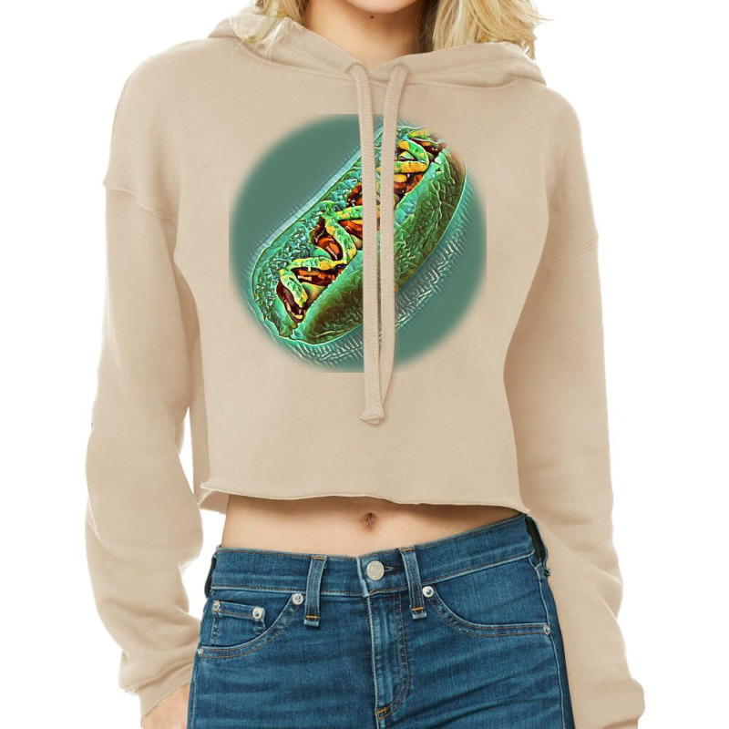 Hot Dog With Mustard And Ketc Cropped Hoodie by Kemnabi | Artistshot