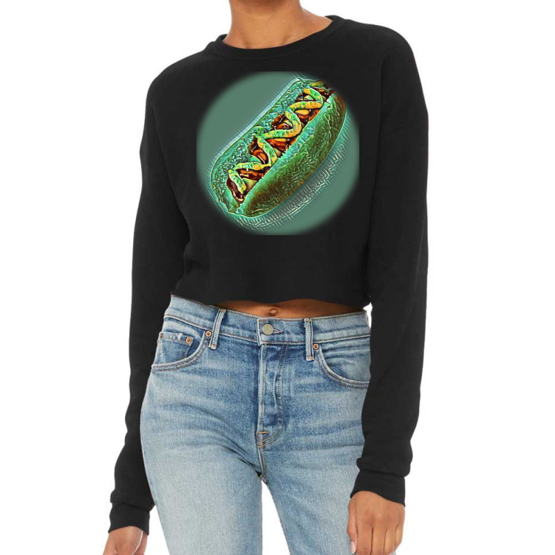 Hot Dog With Mustard And Ketc Cropped Sweater by Kemnabi | Artistshot