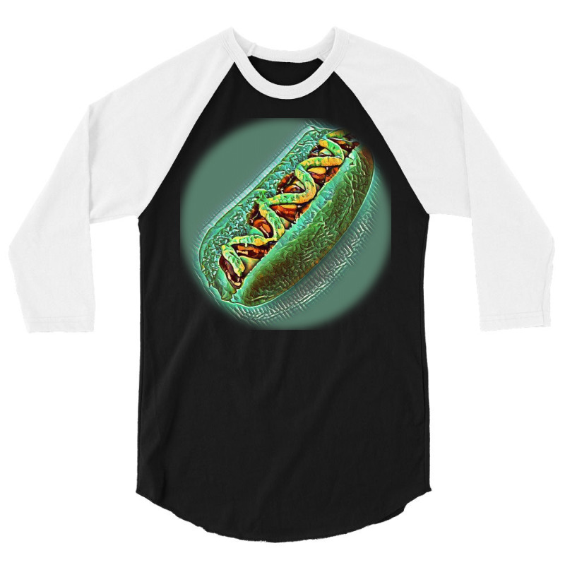 Hot Dog With Mustard And Ketc 3/4 Sleeve Shirt by Kemnabi | Artistshot