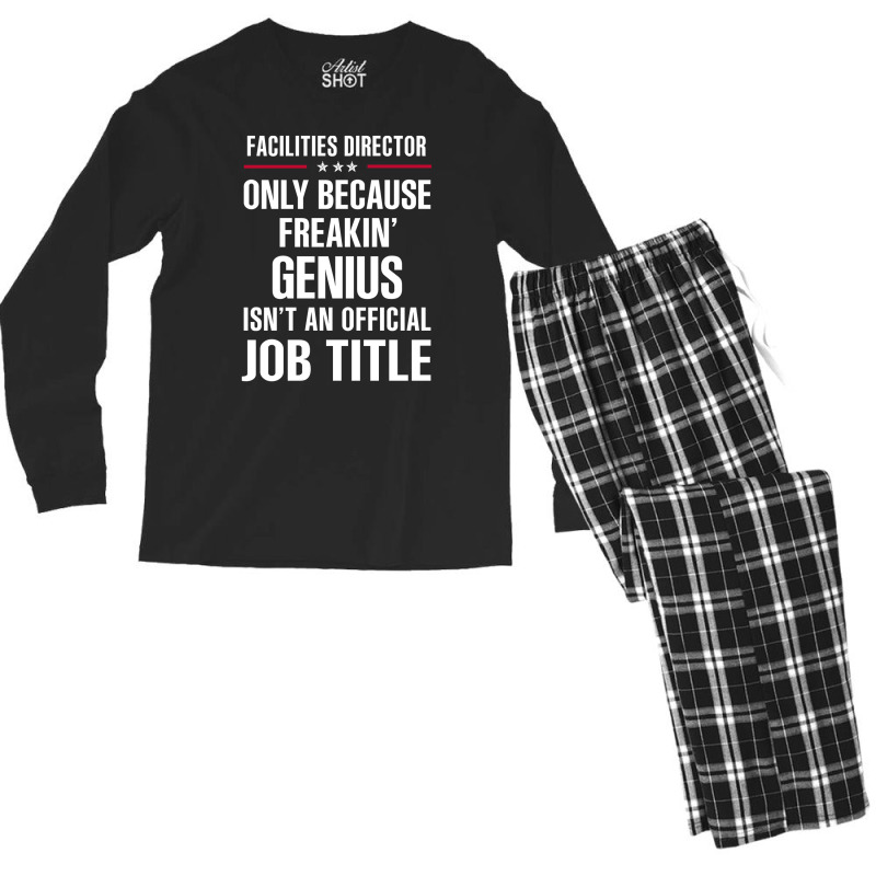 Gift For Freakin' Genius Facilities Director Men's Long Sleeve Pajama Set by thanchashop | Artistshot