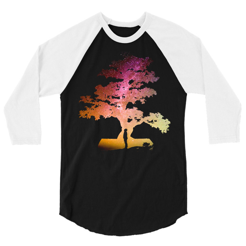 Bonsai Tree T  Shirt Bonsai Tree Milky Way Galaxy Design T  Shirt 3/4 Sleeve Shirt by antwanbartell660 | Artistshot