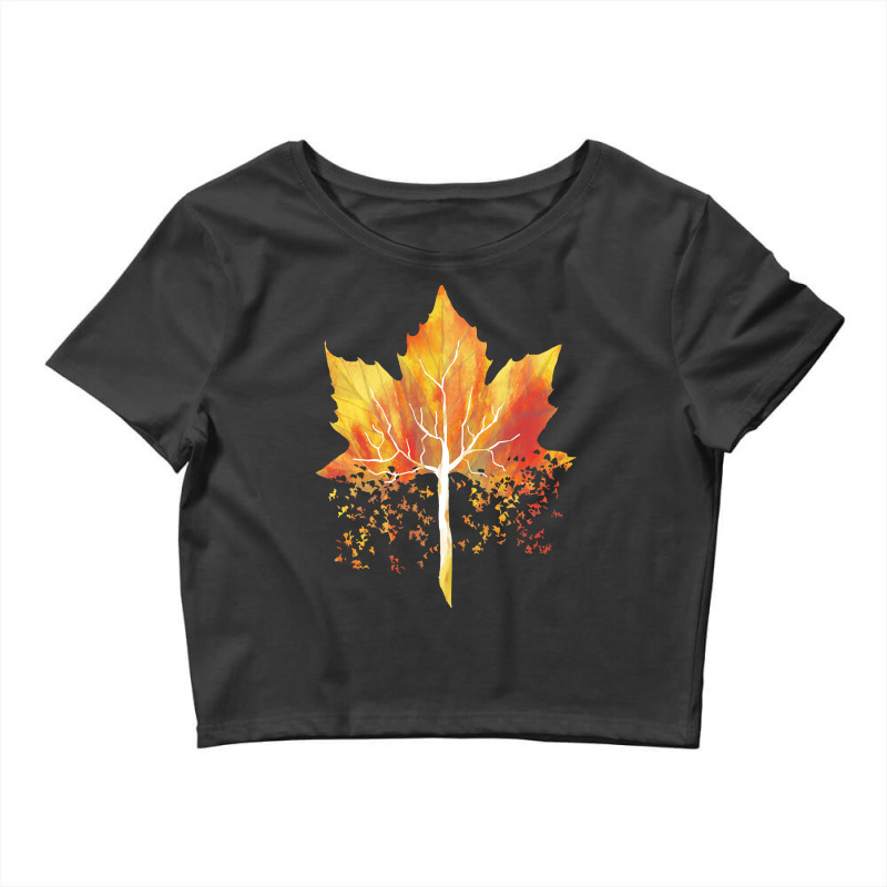 Autumn T  Shirt Leaf Autumn Tree Orange Fall Leaves Lover Season T  Sh Crop Top by ava44194 | Artistshot