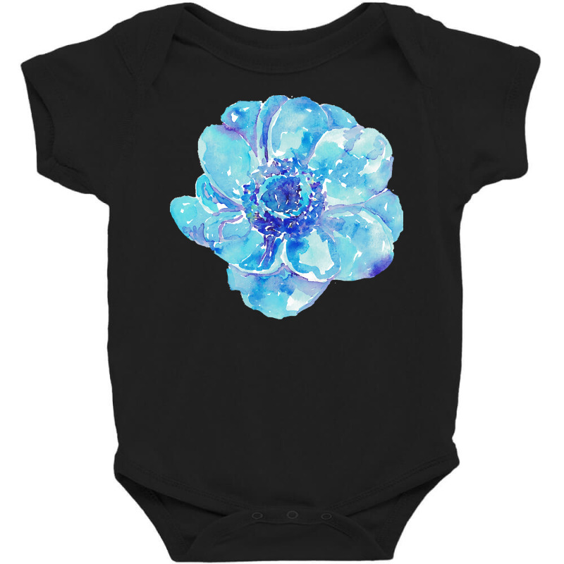 Blue Anemone Flower Painting Red Green Flower Red Green Abstract Water Baby Bodysuit by ava44194 | Artistshot