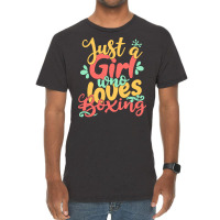 Just A Girl T  Shirt Just A Girl Who Loves Boxing Gift Product T  Shir Vintage T-shirt | Artistshot