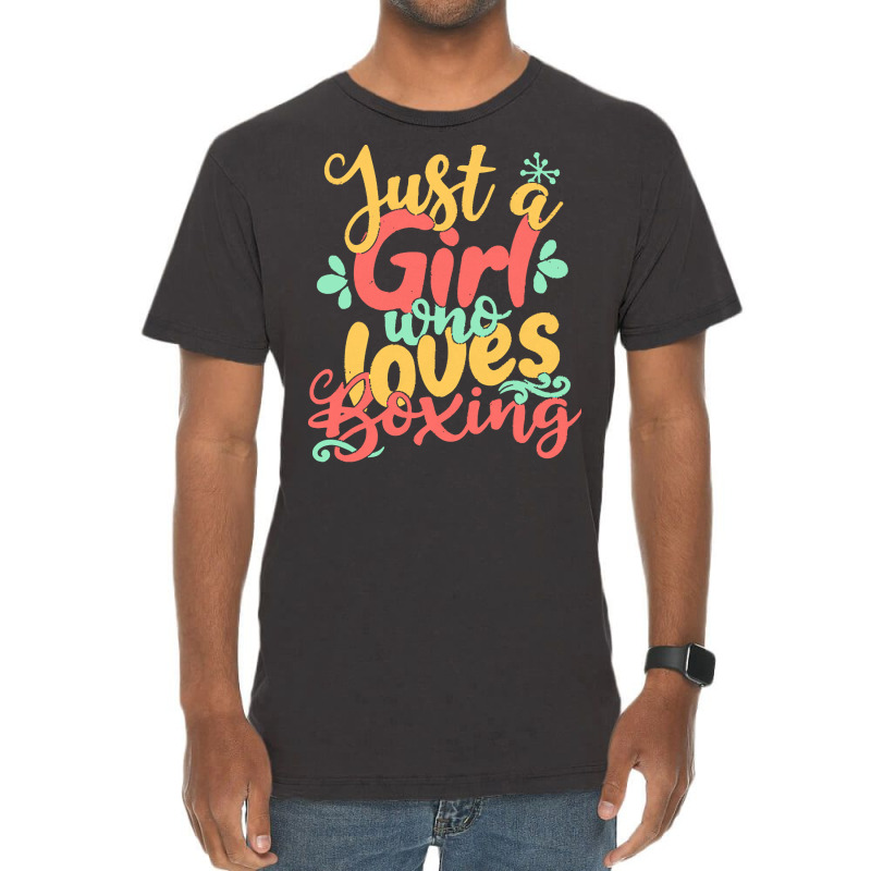 Just A Girl T  Shirt Just A Girl Who Loves Boxing Gift Product T  Shir Vintage T-shirt | Artistshot