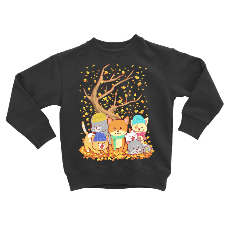 Cats T  Shirt Cats Fall Autumn Leaf Tree Lover Season Fan Enjoy T  Shi Toddler Sweatshirt by ava44194 | Artistshot