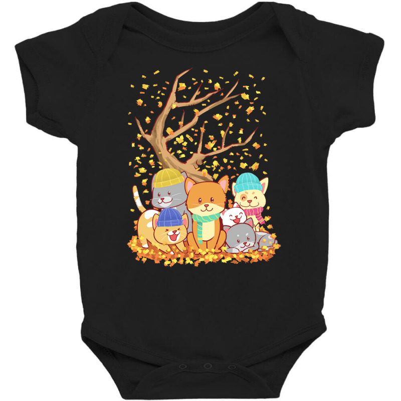 Cats T  Shirt Cats Fall Autumn Leaf Tree Lover Season Fan Enjoy T  Shi Baby Bodysuit by ava44194 | Artistshot