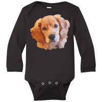 Cocker T  Shirt Cocker Spaniel Polygon Dog Owner T  Shirt Long Sleeve Baby Bodysuit | Artistshot