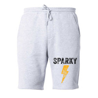 Electrician Funny Sparky Nickname Lightning Bolt Distressed T Shirt Fleece Short | Artistshot