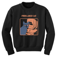 Freelancer Cat Youth Sweatshirt | Artistshot