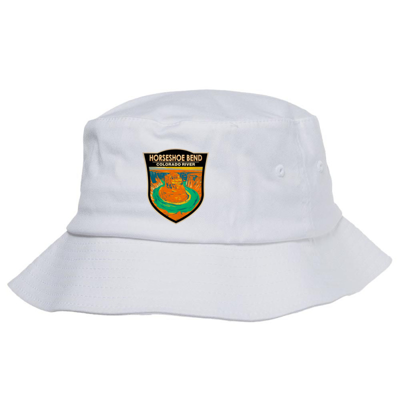 Horseshoe Bend Colorado River Badge Bucket Hat by ThedistantT | Artistshot