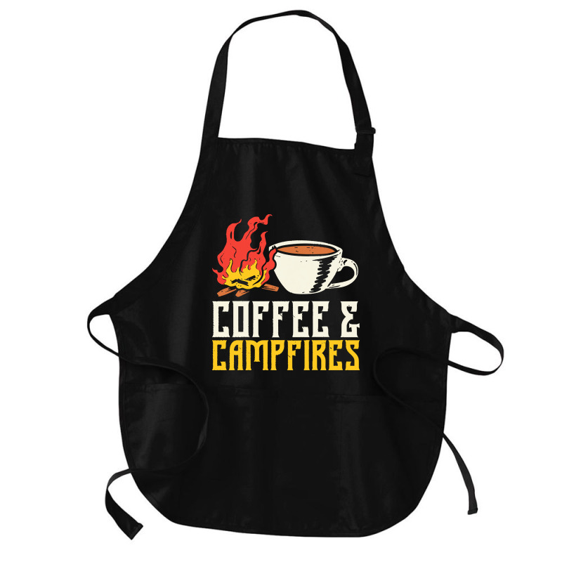 Campfire T  Shirt Coffee And Campfires T  Shirt Medium-length Apron | Artistshot