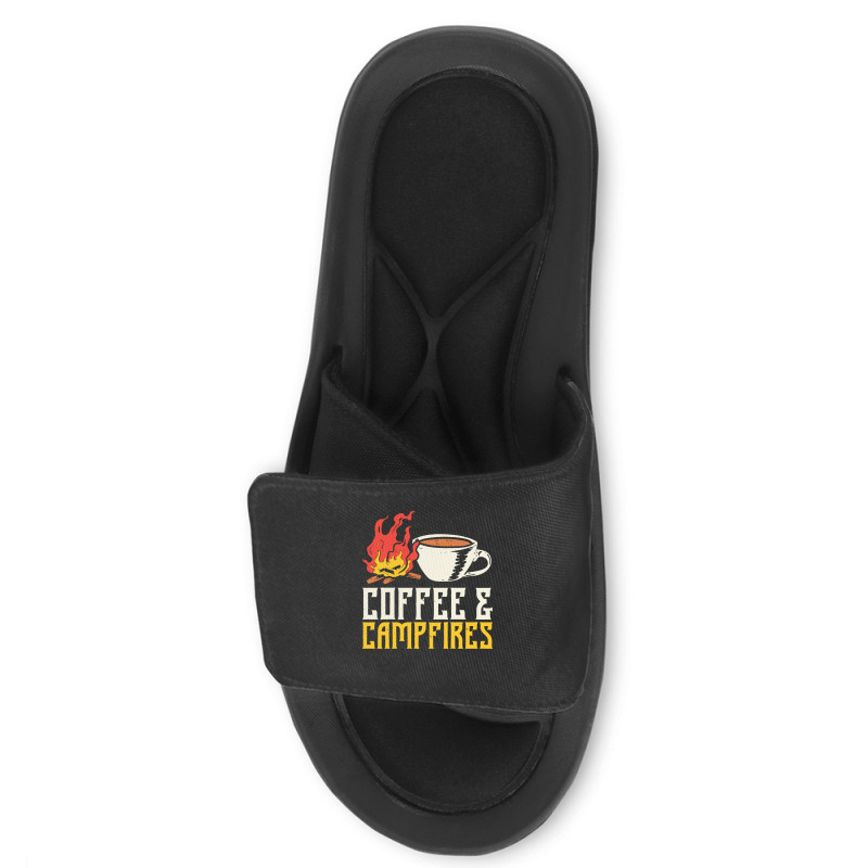 Campfire T  Shirt Coffee And Campfires T  Shirt Slide Sandal | Artistshot