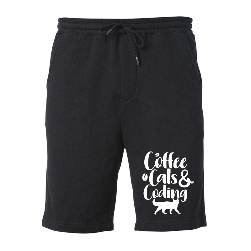 Coffee Cats And Coding Fleece Short | Artistshot