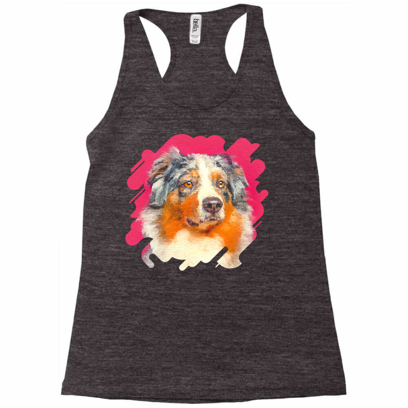 Australian Shepherd T  Shirt Australian Shepherd   Blue Merle Portrait Racerback Tank by lgraham760 | Artistshot