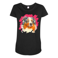 Australian Shepherd T  Shirt Australian Shepherd   Blue Merle Portrait Maternity Scoop Neck T-shirt | Artistshot