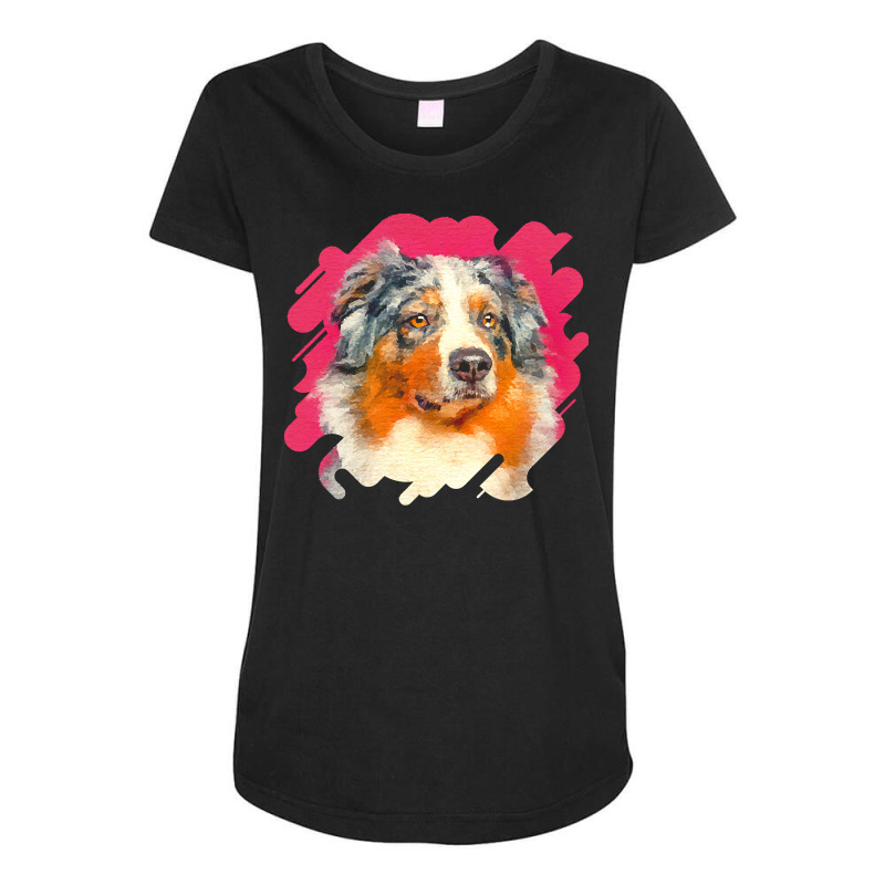 Australian Shepherd T  Shirt Australian Shepherd   Blue Merle Portrait Maternity Scoop Neck T-shirt by lgraham760 | Artistshot