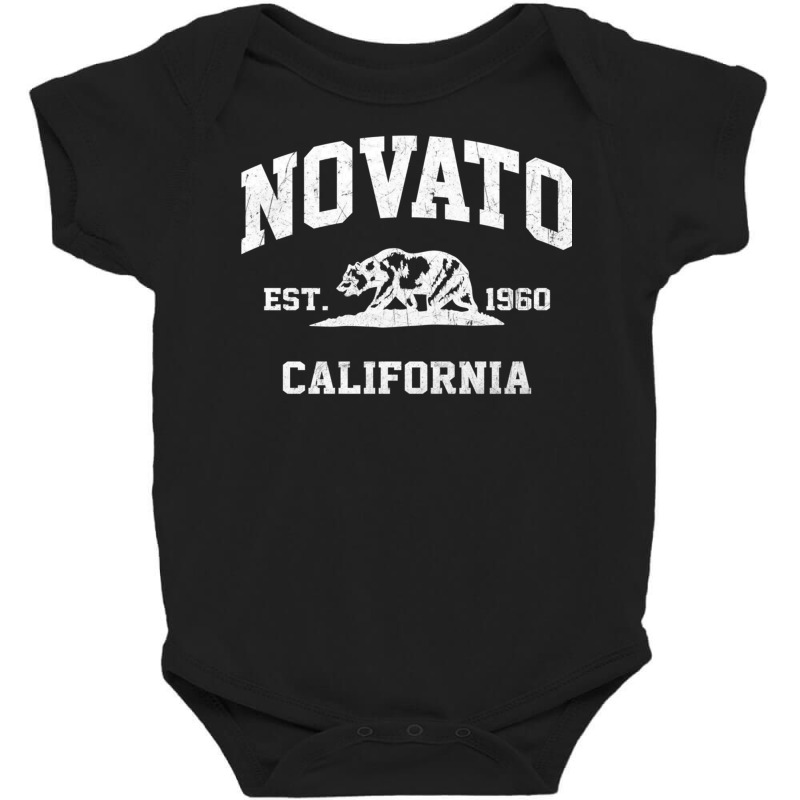 Novato California Ca Vintage State Athletic Style Sweatshirt Baby Bodysuit by nasson | Artistshot