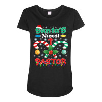 Santa's Nicest Pastor Christmas Maternity Scoop Neck T-shirt | Artistshot