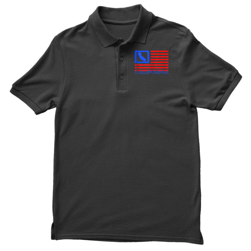 Patriotic California Republic Usa Flag Art Cali Local Map Tank Top Men's Polo Shirt | Artistshot