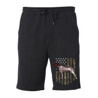 Camo American Flag German Shorthaired Pointer 4th Of July Fleece Short | Artistshot