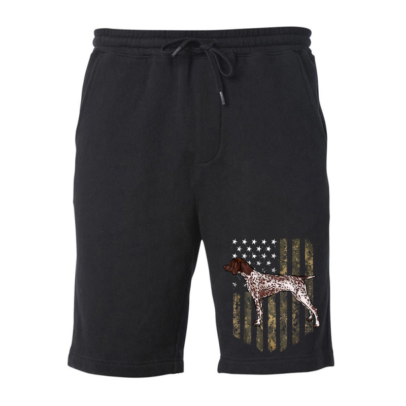 Camo American Flag German Shorthaired Pointer 4th Of July Fleece Short by CesarRobertoRamirez | Artistshot