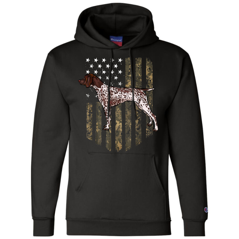 Camo American Flag German Shorthaired Pointer 4th Of July Champion Hoodie by CesarRobertoRamirez | Artistshot