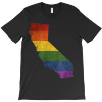 California Map Silhouette Lgbt Pride Flag Tshirt Men Women T-shirt | Artistshot