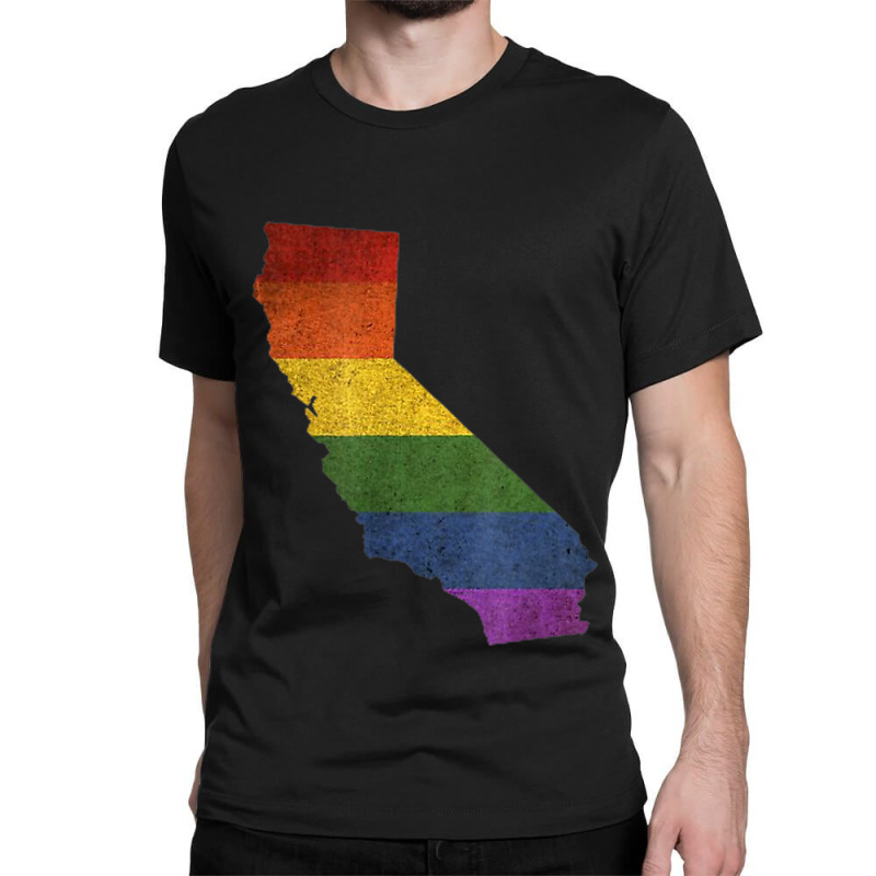 California Map Silhouette Lgbt Pride Flag Tshirt Men Women Classic T-shirt | Artistshot