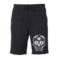 White Sugar Skull Fleece Short | Artistshot