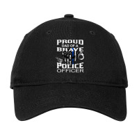 Thin Blue Line Proud Father Of Police Officer Son Adjustable Cap | Artistshot